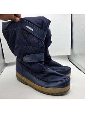 Diadora Winter Snow Boots Womens Size 9-10 Blue Insulated Warm Waterproof